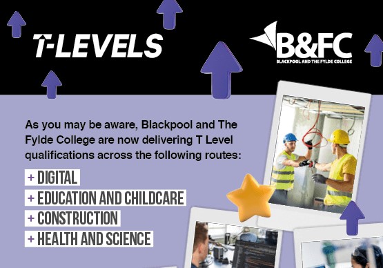 Images detailing T Level courses run at B&FC